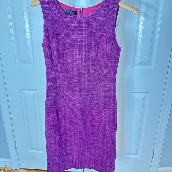 Anne Klein Textured Purple Midi Dress - Picture 1 of 12